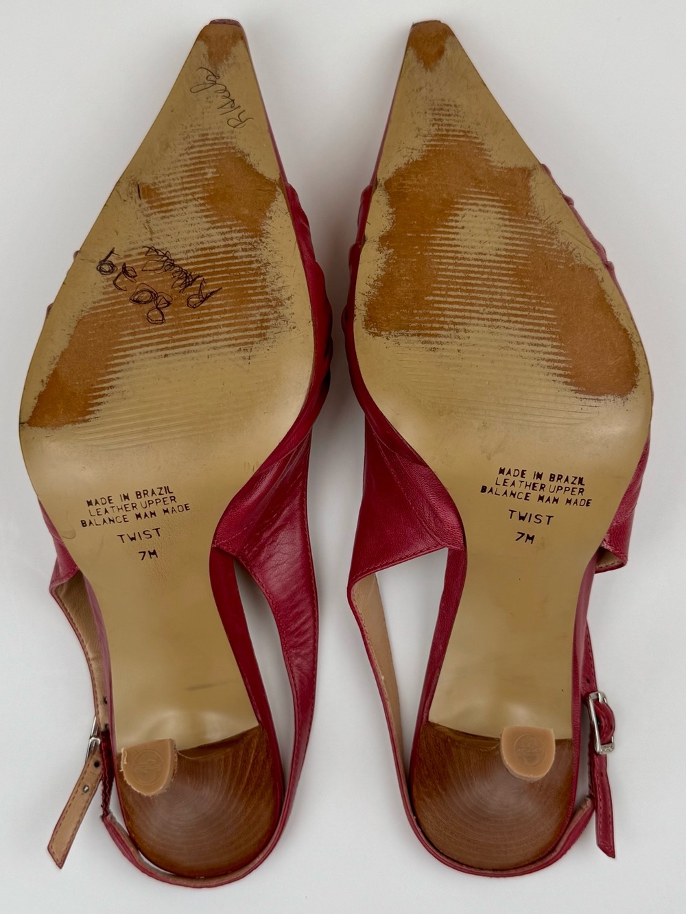 Carlos Santana hot pink leather sling back pumps. Size 7. Fair to good condition - Picture 7 of 10